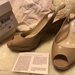 Jimmy Choo Nova slingback kid leather nude